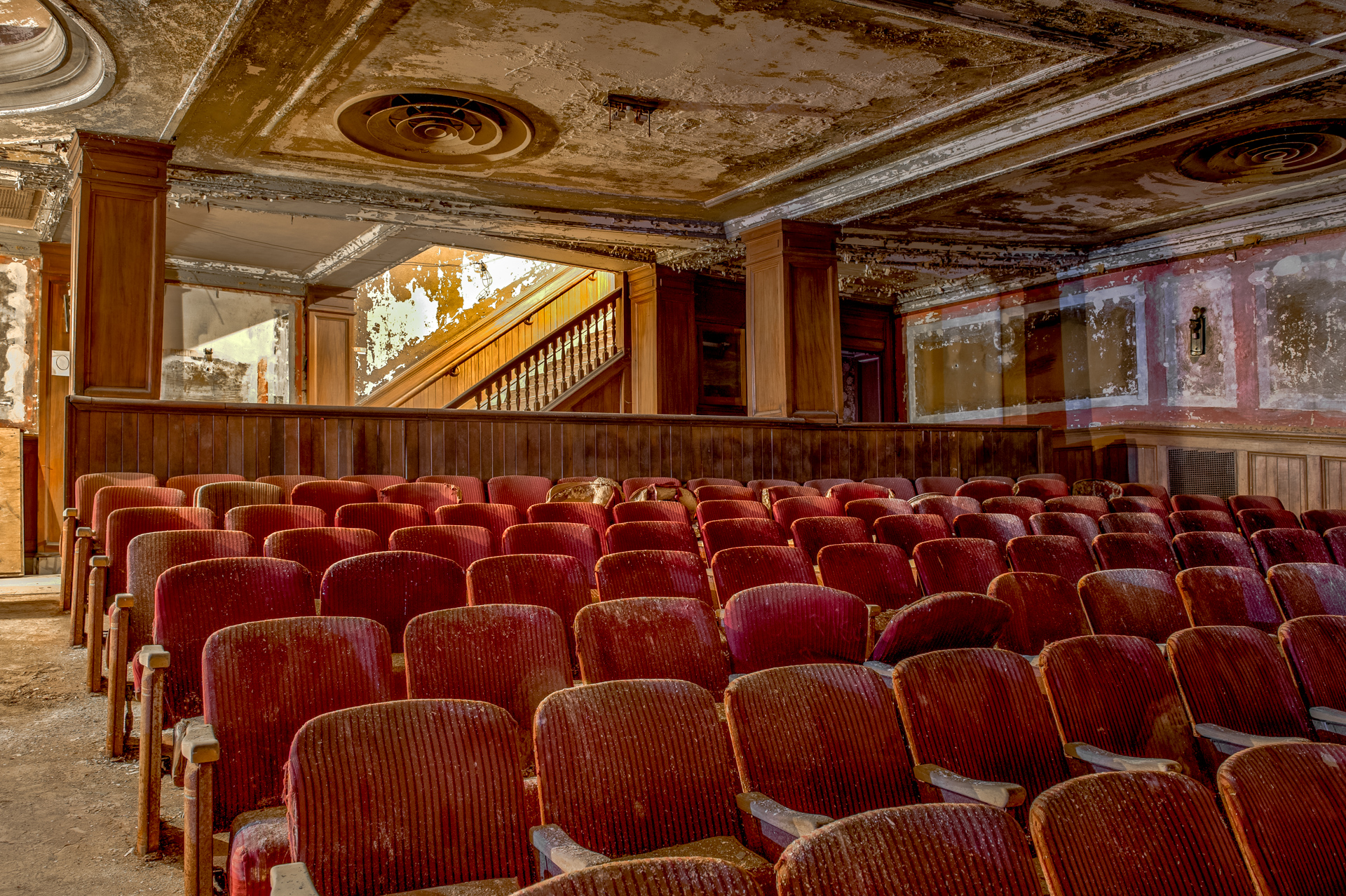 Abandoned Theater with Peeling Paint in Massachusetts 