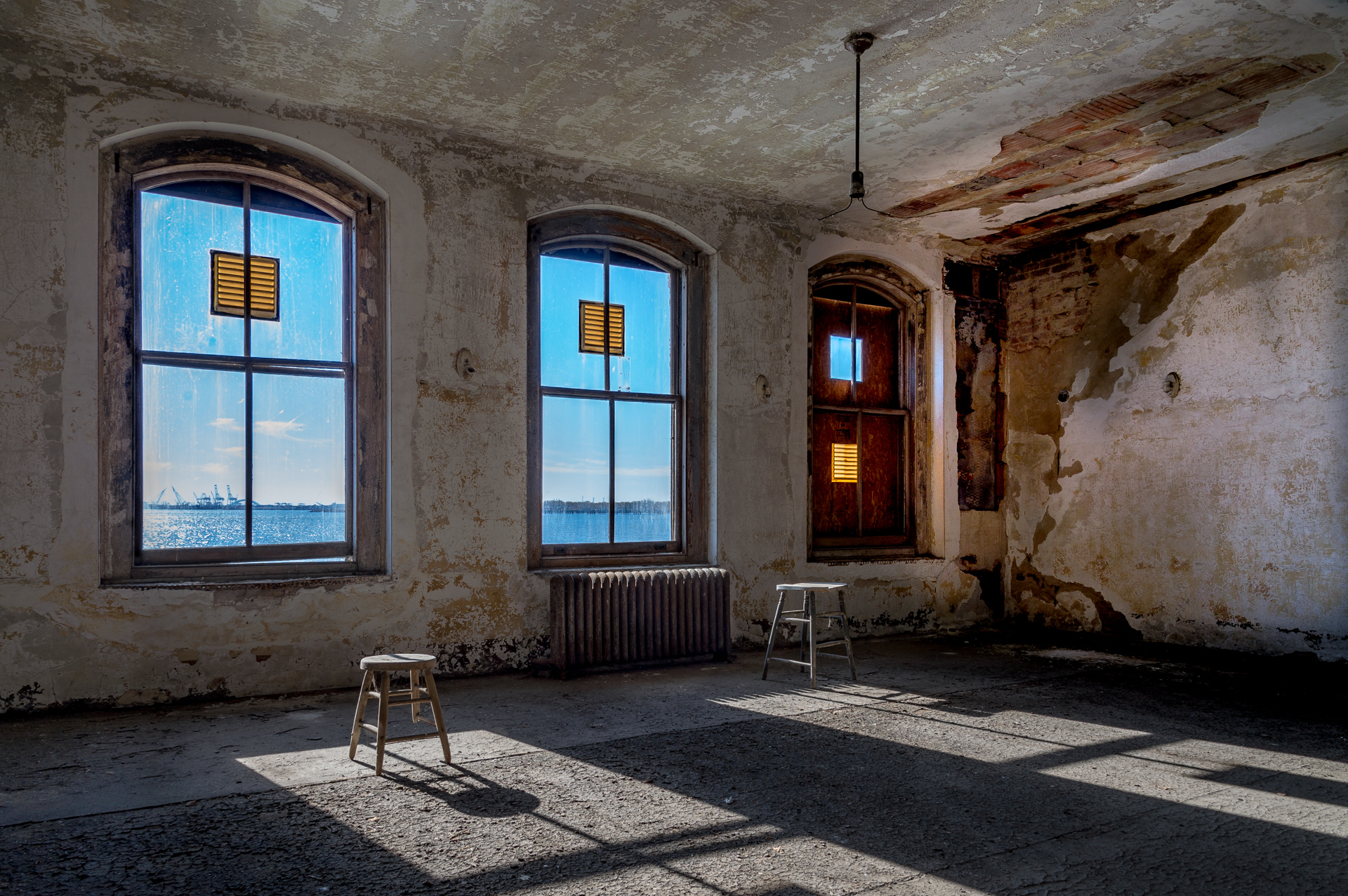 Abandoned hospital ward at Ellis Island Immigrant Hospital New York 