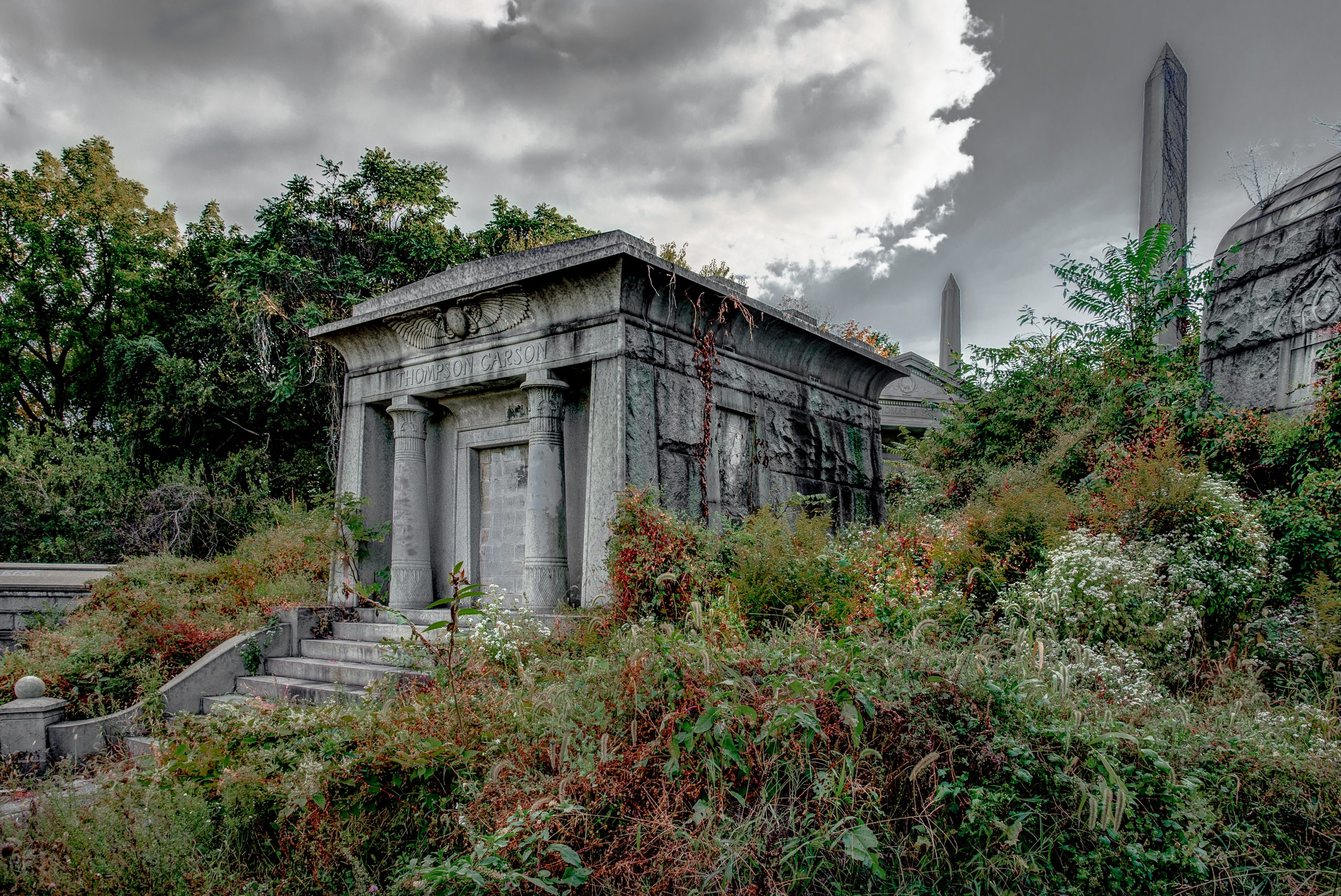 Abandoned crypt in Pennsylvania Mount Moriah Cemetery