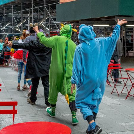 Costumed characters in Times Square, New York.