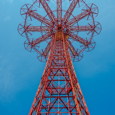 The Parachute Jump ride from the 1939 World's Fair resides at Coney Island, New York.