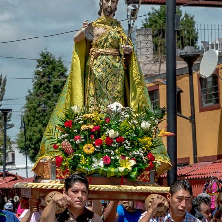 Religious procession in Cholula,Mexico.