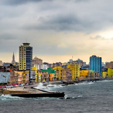 Landscape of Malecon and Havana.