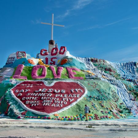 Salvation Mountain in Salton Sea area of Calipatria, California.