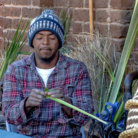 Charleston, South Carolina sweetgrass basket weaver.