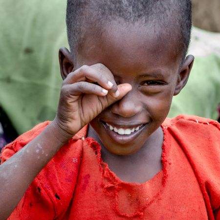 Child at Kenyan elementary school.