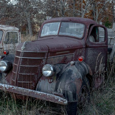 Classic International Farm Truck with wood-sided cab