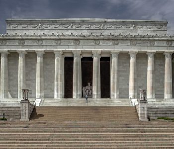 Lonely Man at Lincoln Memorial during COVID.