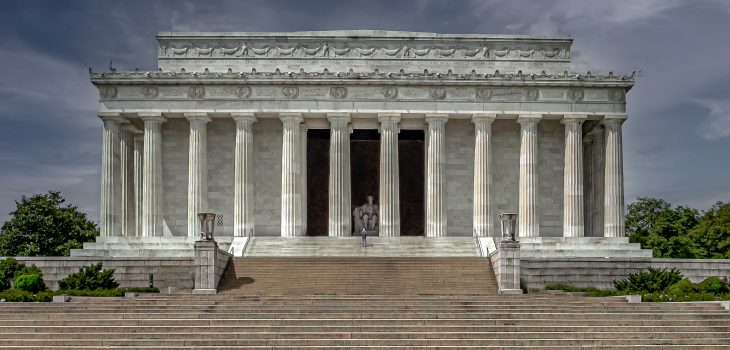 Lonely Man at Lincoln Memorial during COVID.