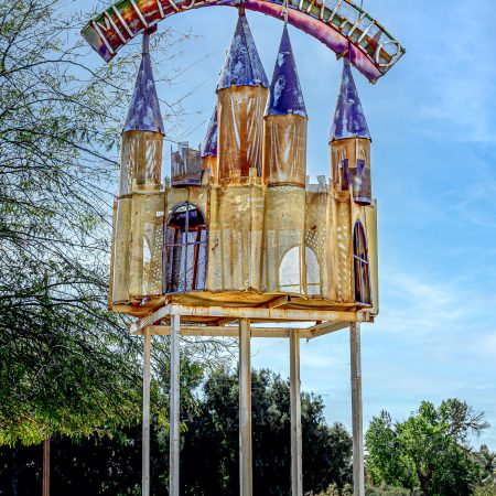 The sign identification for Mi Castillo Magico, aslo known as My Magic Castle is abandoned in Niland of Salton Sea California.